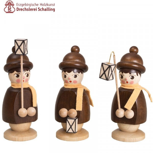 3 Laternenkinder natur, 100 mm hoch Drechslerei Thomas Schalling Seiffen - Made in Germany -