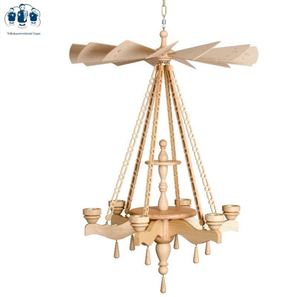 Deckenpyramide unbestückt (Leerpyramide) 6-armig, 2-stöckig Volkskunstwerkstatt Unger