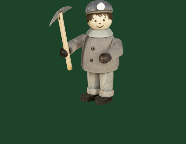 Figur Bergarbeiter mit Hacke, ca. 4,5 cm Tietze Erzgebirge