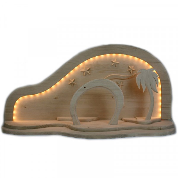 Gloria Krippe Komplettkulisse mit LED-Beleuchtung "16 cm"