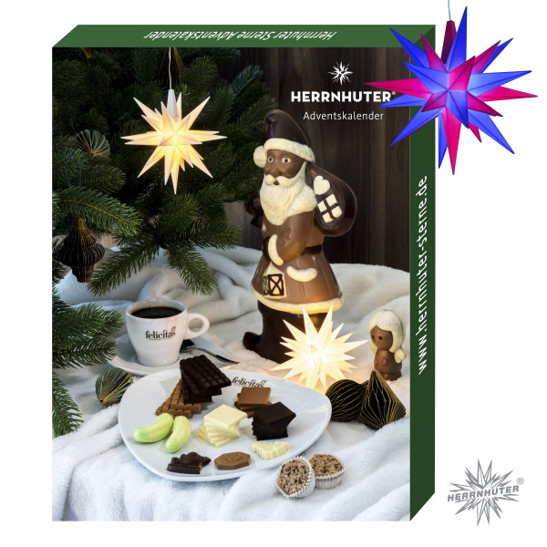 Herrnhuter Adventskalender mit Bastelstern dunkelblau- magenta Original Herrnhuter® Sterne