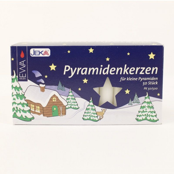 50 Pyramidenkerzen weiß - für kleine Pyramiden