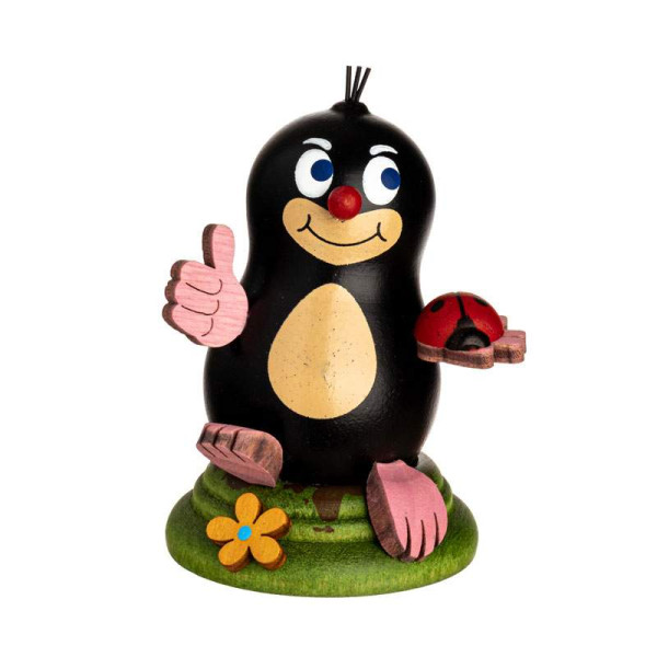 Sammelfigur Maulwurf Michel Kuhnert Holzkunst, Höhe ca. 6 cm