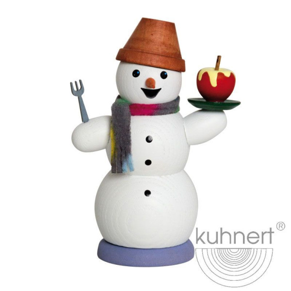 Räucherfigur Schneemann mit Bratapfel Höhe ca. 13 cm, Artikel 35030