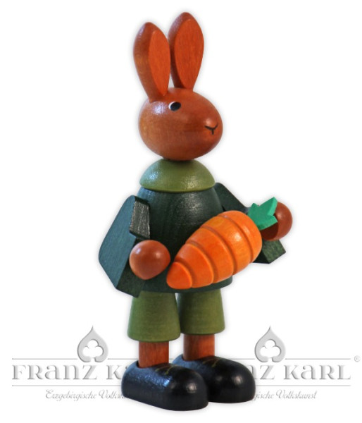 Blank Osterhase mit Rübe 11cm Höhe