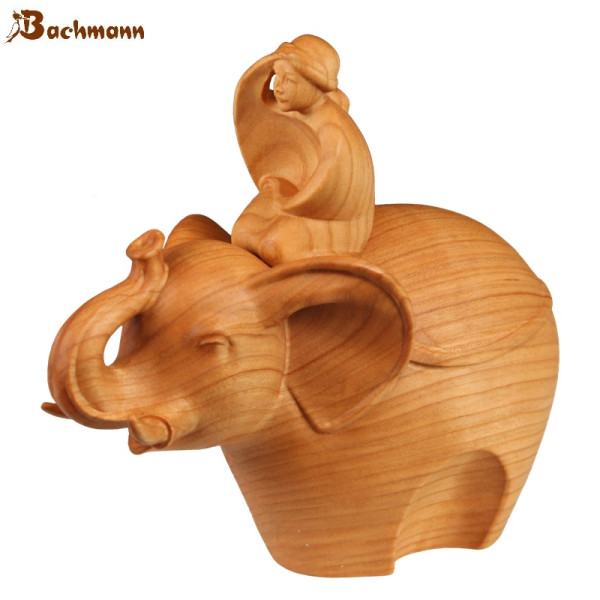 Krippenfiguren Elefant und Elefantenführer, 12 cm* Holzschnitzerei Konrad Bachmann, Südtirol