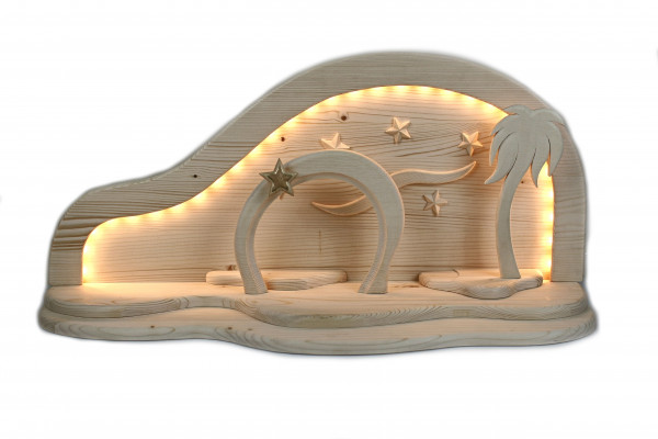 Gloria Krippe Komplettkulisse mit LED-Beleuchtung "12 cm"