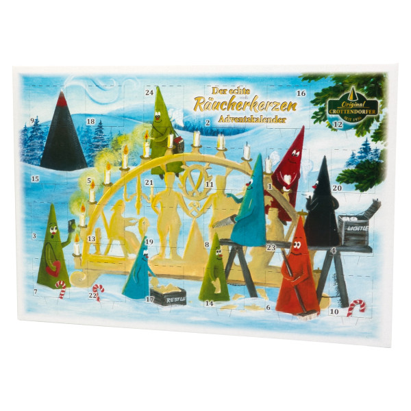 Crottendorfer Räucherkerzen-Adventskalender Querformat 24 verschiedene Düfte