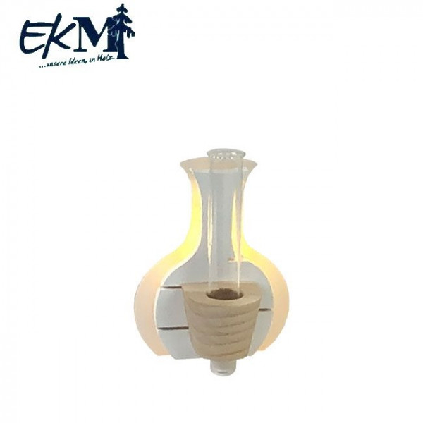 Design Klick mit Glas - Vase weiß 11 cm EKM Erzgebirgs Kunstwerkstatt Markl