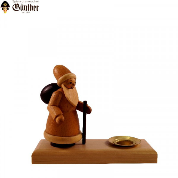 Kerzenhalter Weihnachtsmann natur