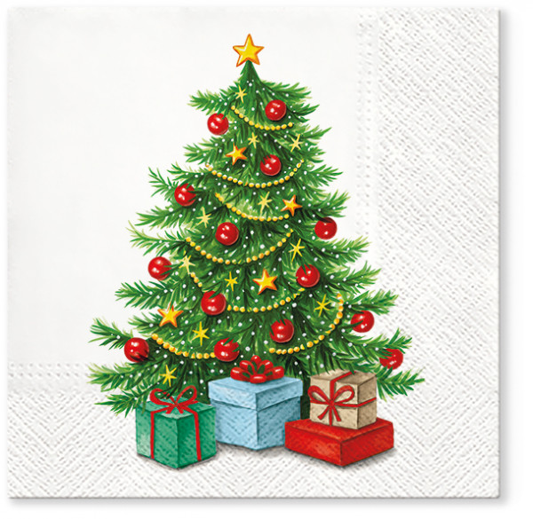 Papierservietten Geschenke unterm Weihnachtsbaum 20 Stück