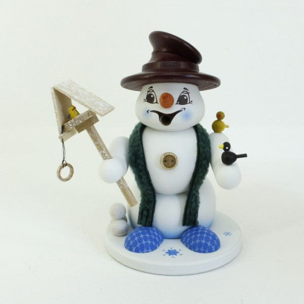 Schneemann Sigi klein Vogelfreund als Räuchermann ca. 13 cm