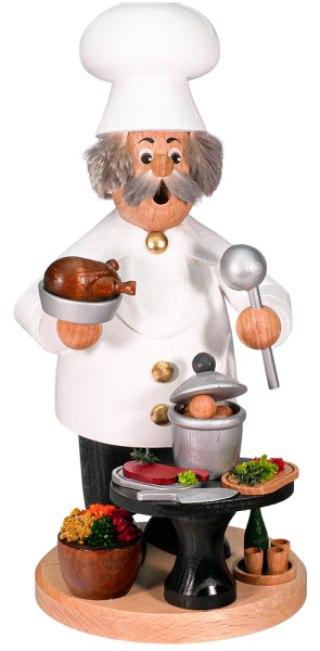 Erzgebirgische Räucherfigur Koch ca. 24 cm Drechselwerkstatt Uhlig