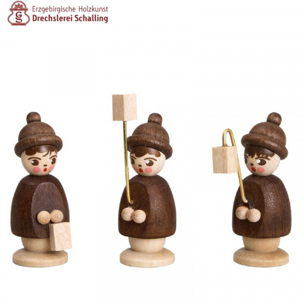 3 Laternenkinder natur, 37 mm hoch Drechslerei Thomas Schalling Seiffen - Made in Germany -