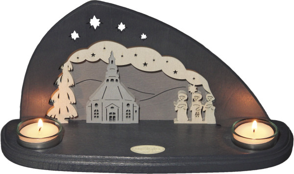 Weigla Teelichthalter Seiffen, 29x14,5x11 cm Qualität aus dem Erzgebirge - Made in Germany