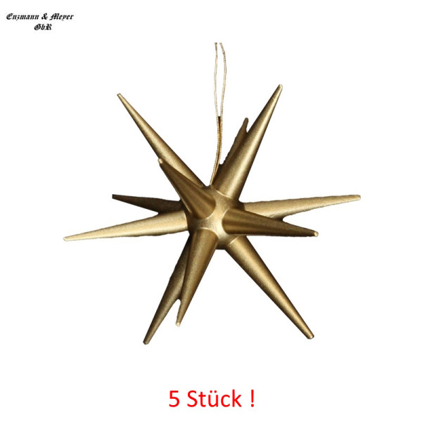 Baumbehang 5 Sterne gold, ca. 8,5 cm Enzmann und Meyer Drechselwerkstätten