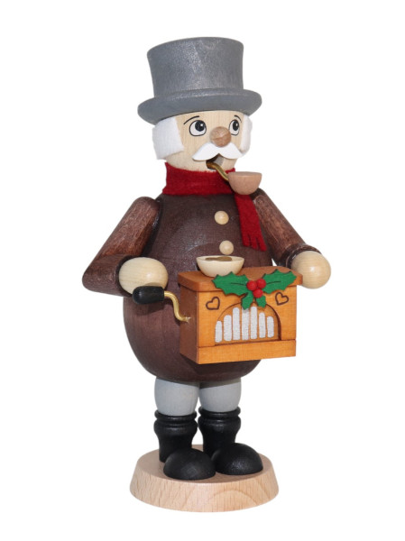 Räuchermann mit Leierkasten, Höhe ca. 17cm , ULLRICH® Kunsthandwerk