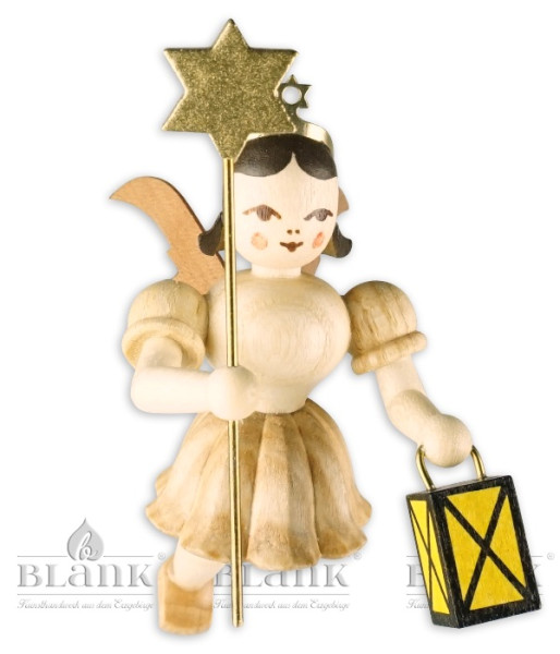 Schwebeengel mit Laterne/Stern, natur Höhe: ca. 6cm, Blank Grünhainichen
