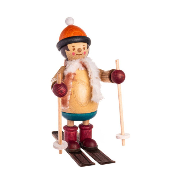 Sammelfigur Holzfigur Mäxchen Skifahrer Kuhnert Artikel 63002, Höhe ca. 12cm