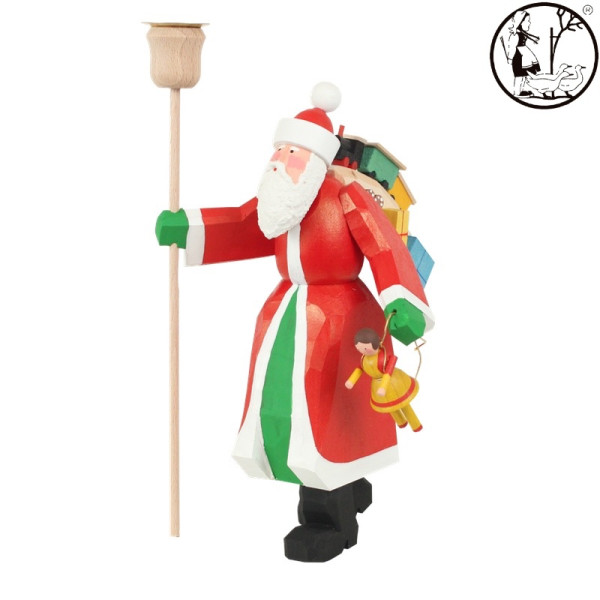 Großer Weihnachtsmann mit Kerzenhalter Bettina Franke Holzkunst & Schnitzen