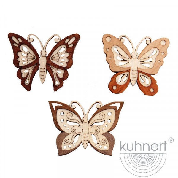 Baumschmuck Schmetterlinge 6 Stück Baumbehang, Sperrholz und Echtholzfurnier, Artikel 19089