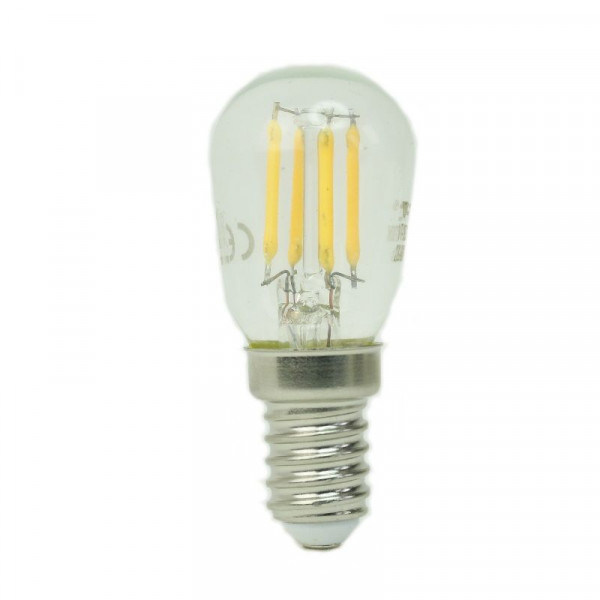 LED-Birnenlampe E14, 2 Watt (entspr.20 W Glühl.), klar 300 ° Abstrahl-Winkel durch "Glühfaden-Technik"