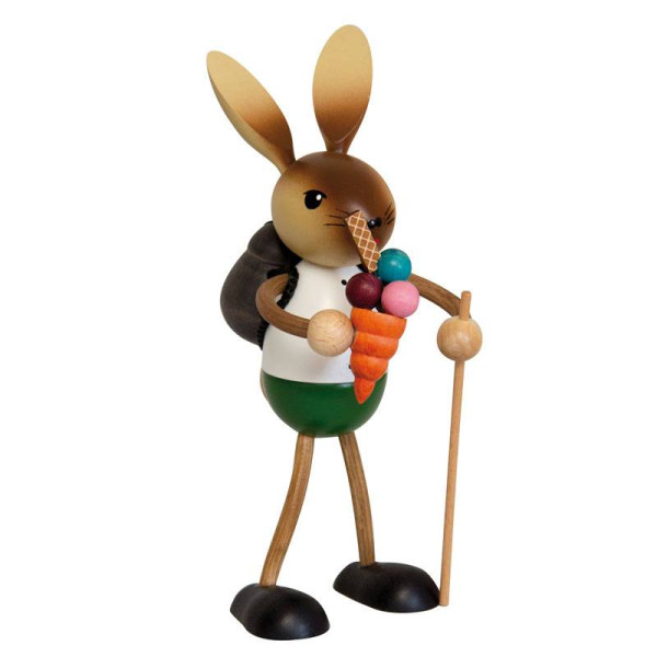 Hase mit Eis und Rucksack, Artikel 52108 Höhe ca. 19 cm