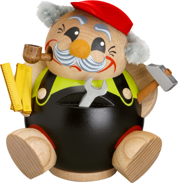 Kugelräucherfigur Heimwerker, 11 cm Seiffener Volkskunst e.G. - Original Erzgebirge