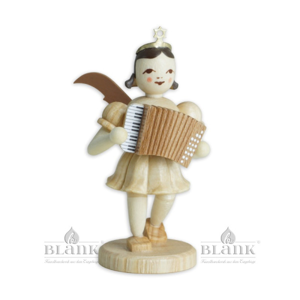 Kurzrockengel mit Akkordeon natur Höhe: ca. 7cm, Blank Grünhainichen