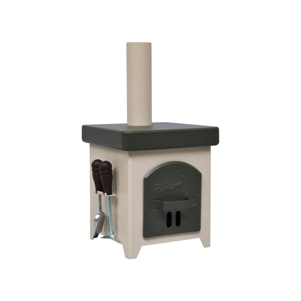 Crottendorfer Räucherofen Hüttenofen anthrazit/elfenbein Räucherofen aus Blech Höhe: 15 cm