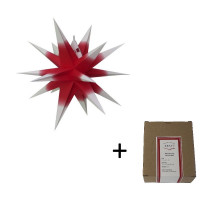 Annaberger Faltstern Nr. 3 (35 cm) rot-weiß mit Beleuchtung Original Erzgebirgischer Faltstern Annaberger Faltstern Nr. 3 (35 cm) rot-weiß mit Beleuchtung Original Erzgebirgischer Faltstern