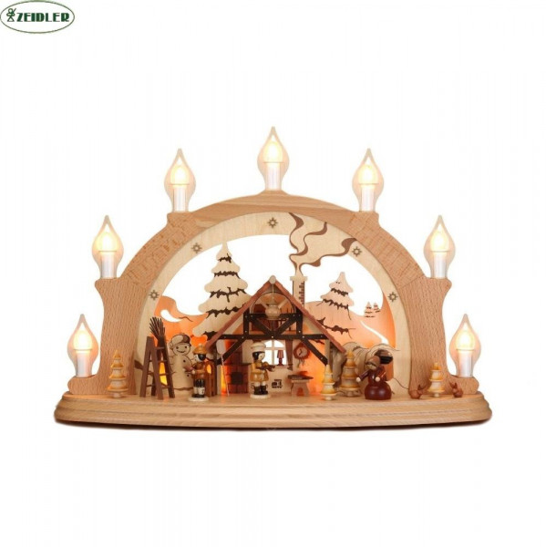 Schwibbogen "Weihnachtsstimmung" - elektrisch, 7 Kerzen
