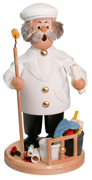 Erzgebirgische Räucherfigur Maler ca. 24 cm Drechselwerkstatt Uhlig