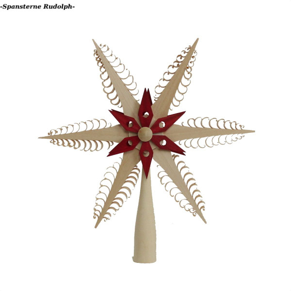 Erzgebirgische Christbaumspitze 408-RT, rot, D= 19 cm