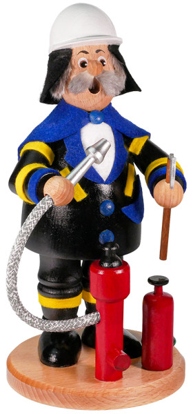 Erzgebirgische Räucherfigur Feuerwehrmann ca. 24 cm Drechselwerkstatt Uhlig