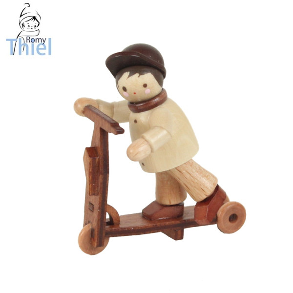 Max mit Roller mini natur - Höhe ca. 3,5 - 4,8 cm* Volkskunstwerkstatt Romy Thiel