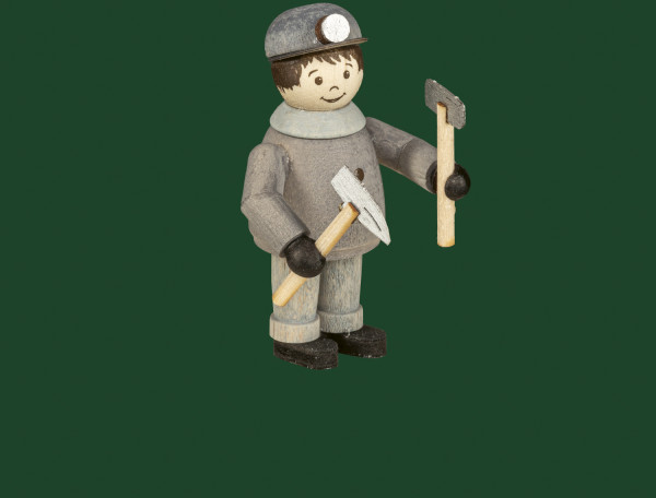 Figur Bergarbeiter mit Hammer und Schägel, ca. 4,5 cm Tietze Erzgebirge
