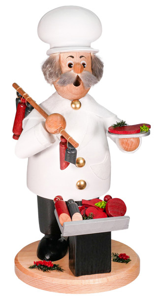 Erzgebirgische Räucherfigur Fleischer ca. 24 cm Drechselwerkstatt Uhlig