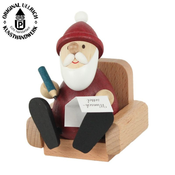 Weihnachtsmann im Sessel, modern, BxH: 6,5cm x 9,0cm , ULLRICH® Kunsthandwerk