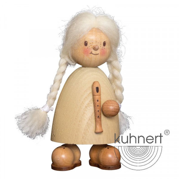 Sammelfigur Holzfigur Finja mit Flöte Kuhnert Artikel 62104, Höhe ca. 8,5 cm