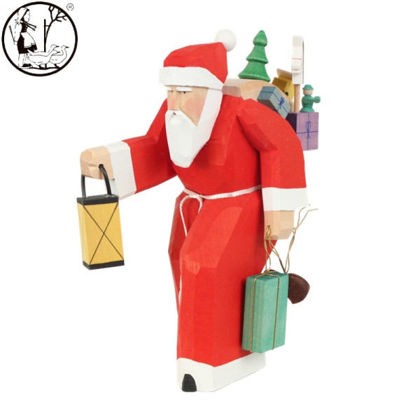 Großer Weihnachtsmann mit Handlaterne Bettina Franke Holzkunst & Schnitzen
