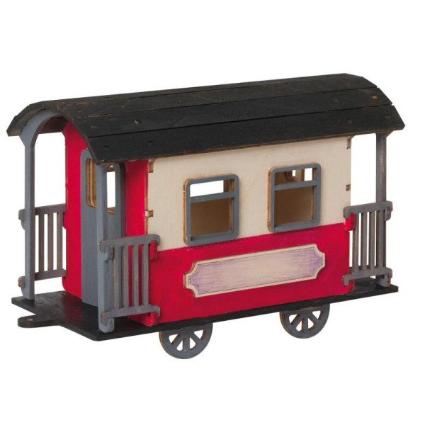 Bastelset Eisenbahnwaggon ca. 20 x 8 x 12 cm