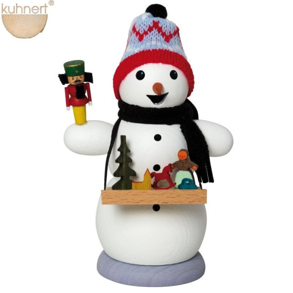 Räucherfigur Schneemann Weihnachtsmarkthändler Höhe ca. 13 cm, Artikel 35031