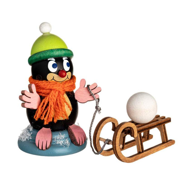 Sammelfigur Maulwurf Lisa Kuhnert Holzkunst, Höhe ca. 6 cm