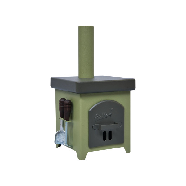 Crottendorfer Räucherofen Hüttenofen anthrazit/grün Räucherofen aus Blech Höhe: 15 cm