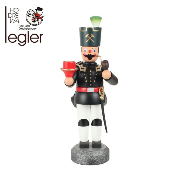 Räucherfigur Räuchermann Bergmann mit Pfeife 22 cm Legler -HODREWA- Echte Handarbeit aus dem Erzgebirge