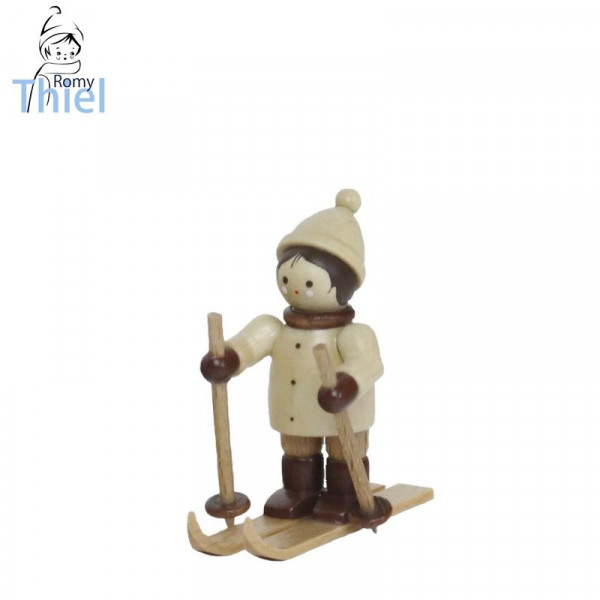 Skifahrer mini natur - Höhe ca. 3,5 - 4,8 cm* Volkskunstwerkstatt Romy Thiel - Deutschneudorf bei Seiffen