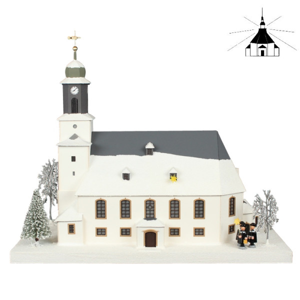 Erzgebirgisches Lichterhaus Stadtkirche Zöblitz Echt Erzgebirge !