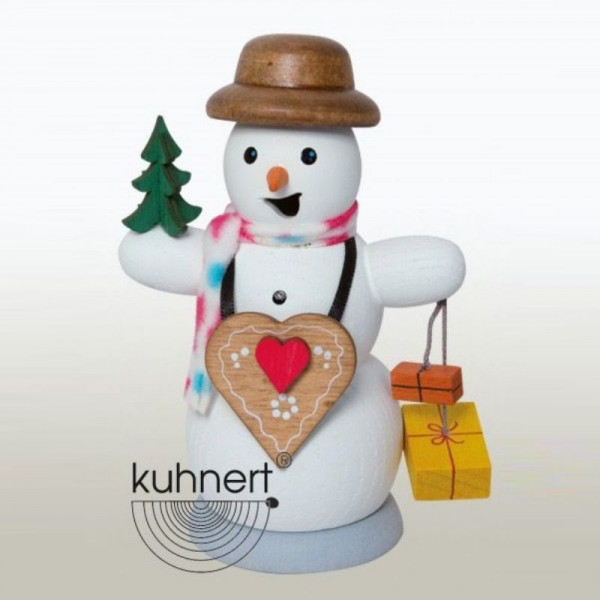 Räucherfigur Schneemann mit Lebkuchenherz