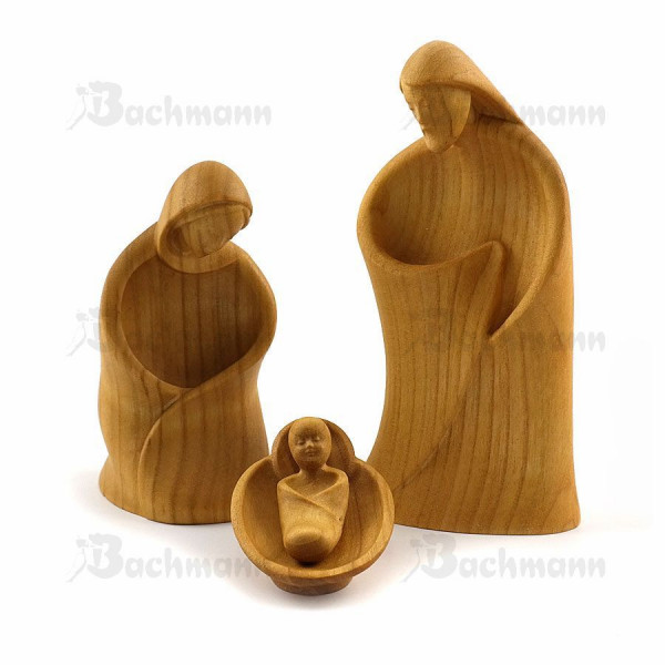 Krippenfiguren Heilige Familie Kirsche, 4-teilig, 12 cm* Holzschnitzerei Konrad Bachmann, Südtirol